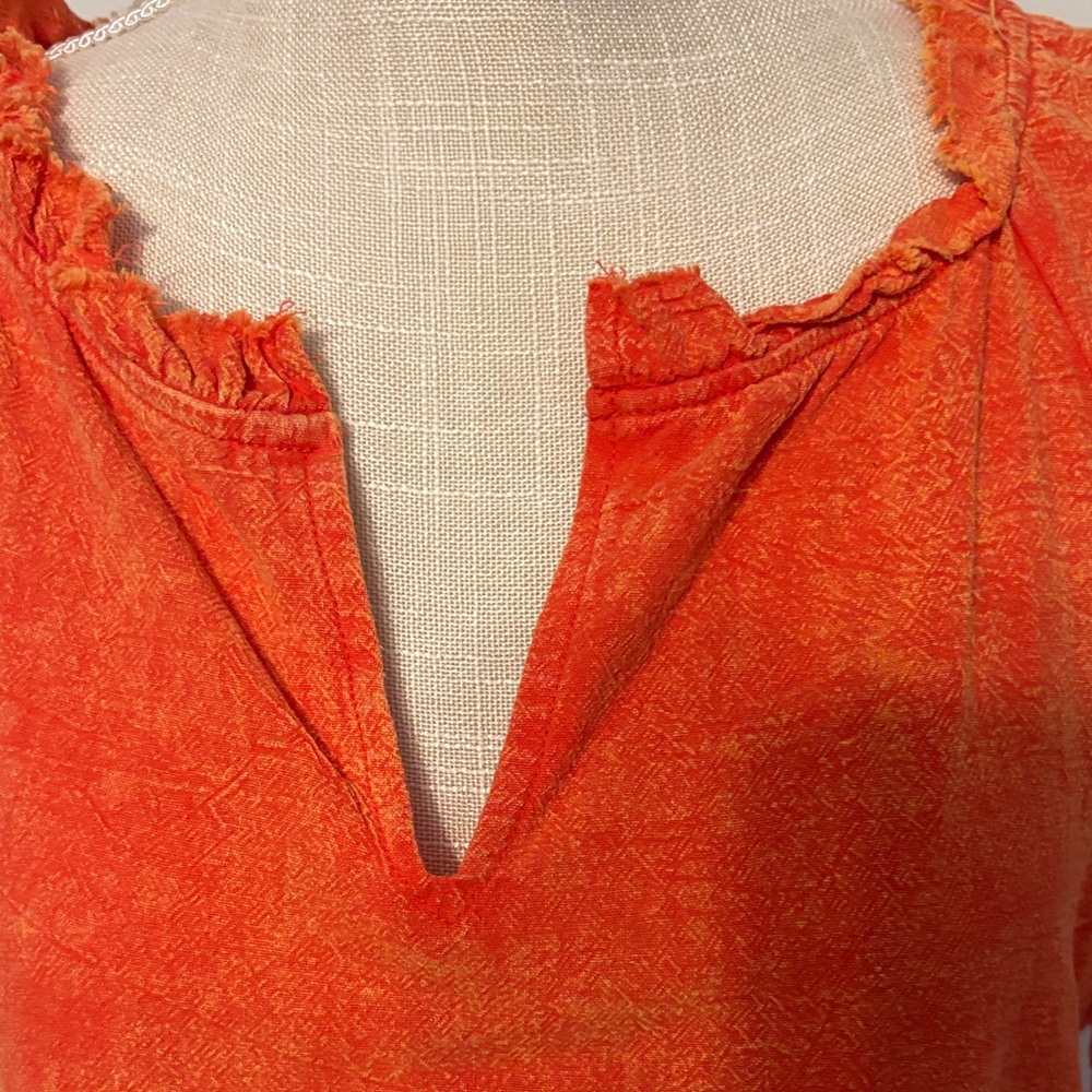 Orange Ruffle Hem Dress - Picture 2 of 5